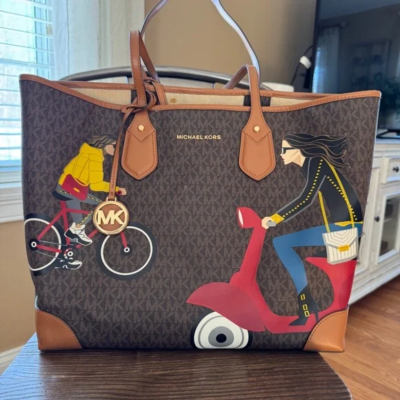 Michael Kors Eva Large Jet Set Girls Tote Bag~Matching Wallet~Beautiful - Picture 2 of 14